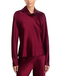 Leset Barb Long Sleeve Cowlneck Top