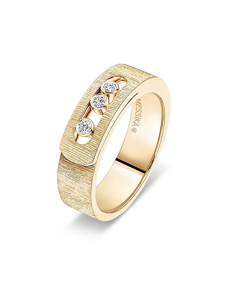 Messika 18K Yellow Gold Move Noa Diamond Cisele Textured Ring
