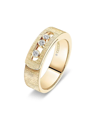 Messika 18K Yellow Gold Move Noa Diamond Cisele Textured Ring