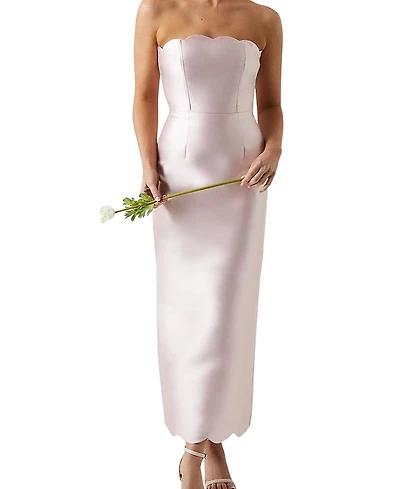 Coast Scallop Twill Column Bridesmaids Dress