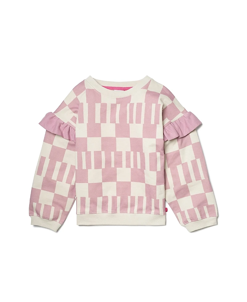 Mon Coeur Girls' Recycled Cotton Ruffled Sweatshirt - Baby, Little Kid