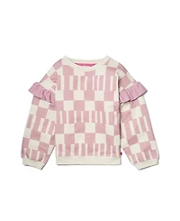 Mon Coeur Girls' Recycled Cotton Ruffled Sweatshirt - Baby, Little Kid