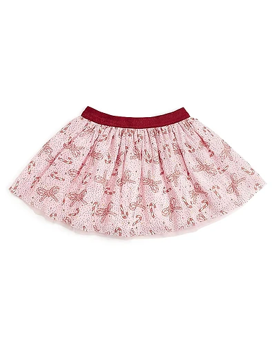 Sweet Wink Girls' Candy Cane Bow Printed Christmas Tutu Skirt - Little Kid, Big Kid
