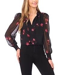 CeCe Smocked Cuff Blouse