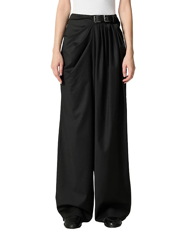 Nocturne Double-Buckle High-Waist Pants