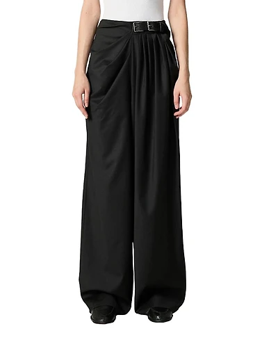 Nocturne Double-Buckle High-Waist Pants