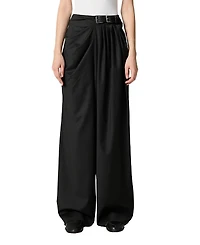 Nocturne Double-Buckle High-Waist Pants