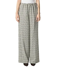 Nocturne Plaid Wide-Leg Drawstring Pants