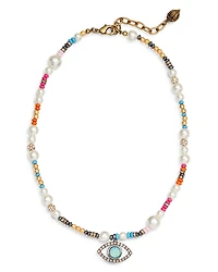 Kurt Geiger London Boho Evil Eye Mixed Bead Pendant Necklace, 16-18