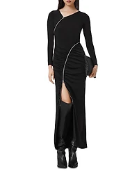 Allsaints Elsie Zipper Maxi Dress