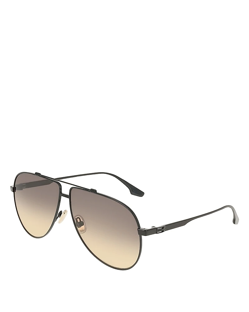 Victoria Beckham Buckle Aviator Sunglasses, 63mm