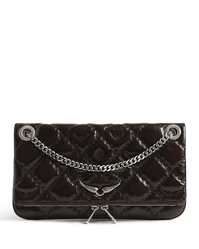Zadig & Voltaire Rock Ii Vintage Effect Leather Monogram Clutch