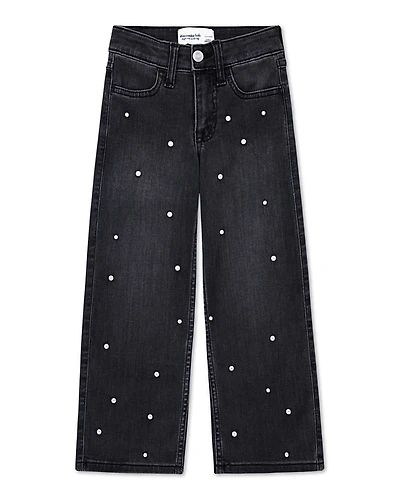 abercrombie kids Girls' High Rise Wide Leg Embellished Jeans - Little Kid, Big Kid