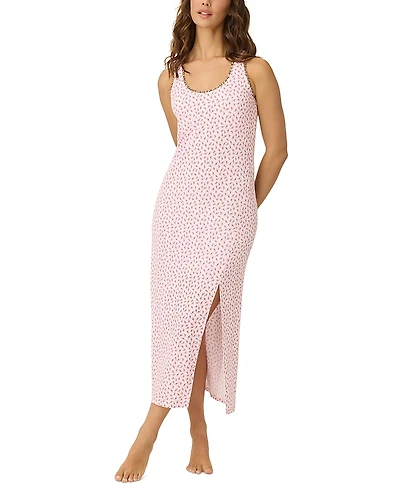 Pj Salvage Contrast Neck Floral Print Night Dress