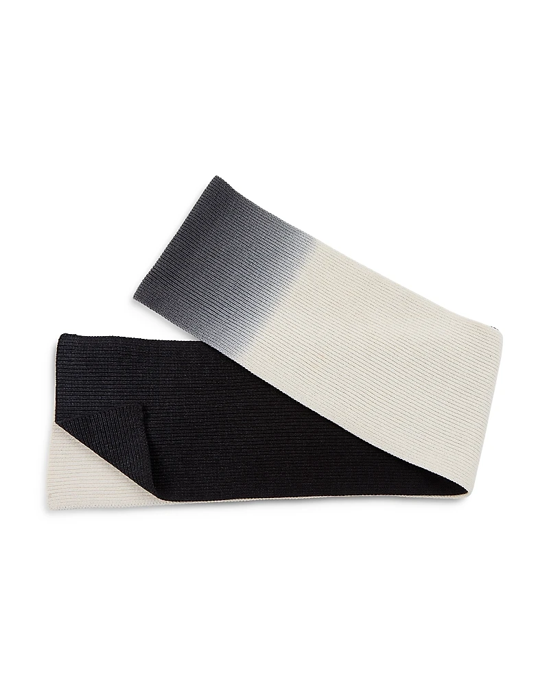 Eugenia Kim Two Tone Dip Dye Rib Knit Merino Wool Scarf