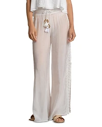 Elan Lace Inset Wide Leg Swim Cover-Up Pants