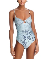 Simkhai Laine Ruched One Piece Swimsuit
