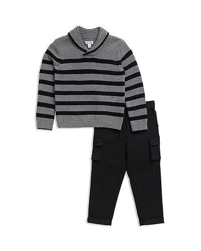 Splendid Boys' Roll Neck Striped Sweater & Cargo Pants Set - Little Kid