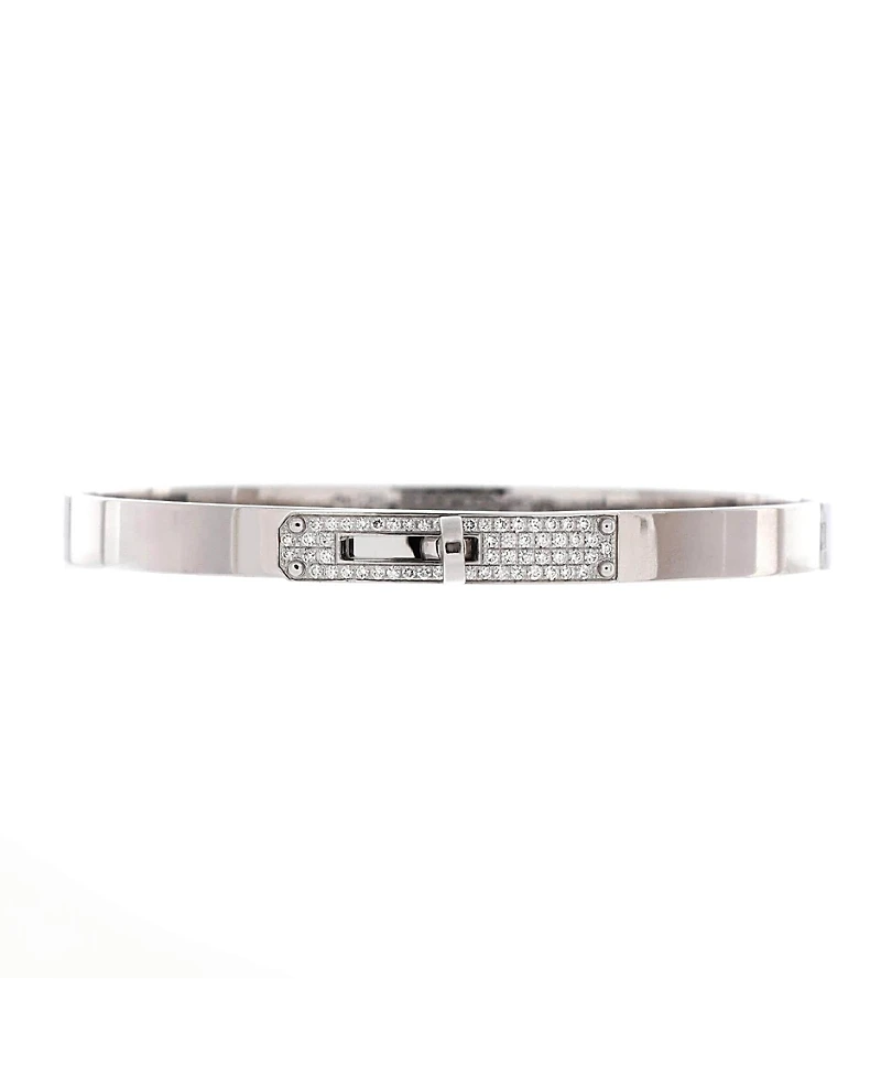 Pre-Owned HERMES Small Kelly Bracelet 18K White Gold and Pave Diamonds