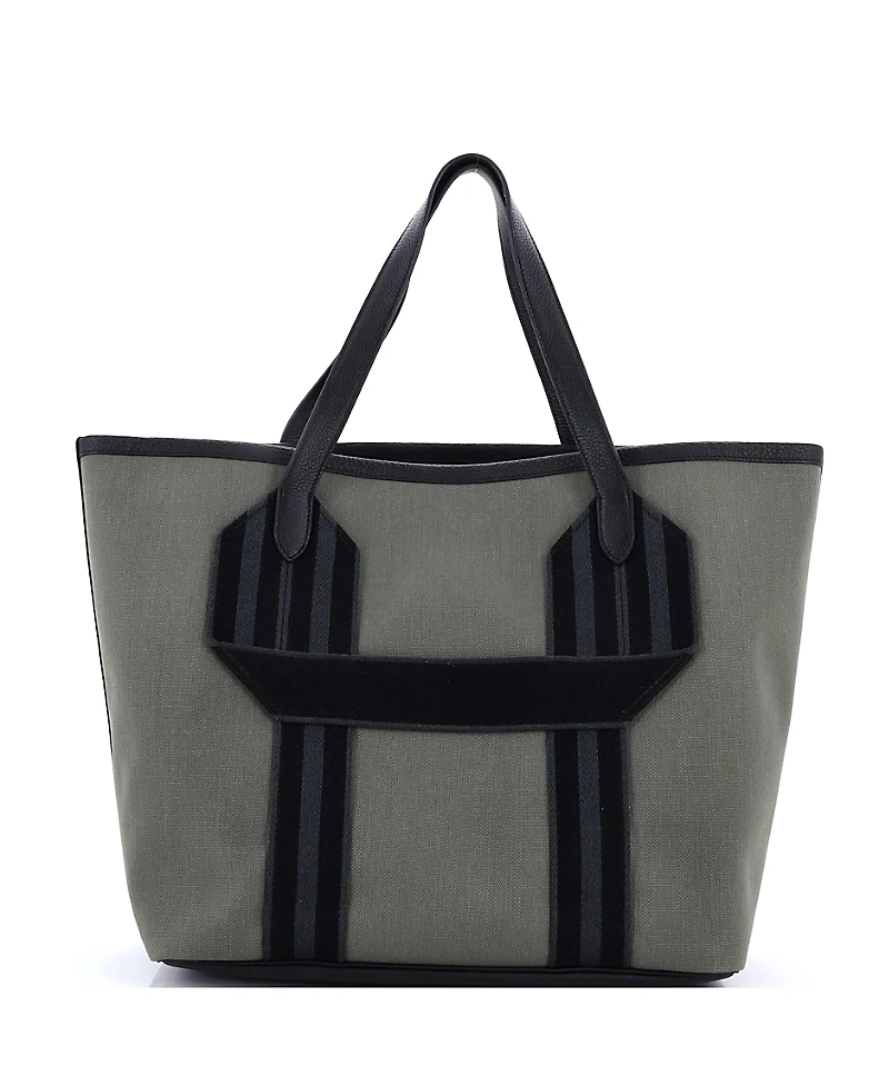 Pre-Owned HERMES Pursangle Tote Canvas with Leather
