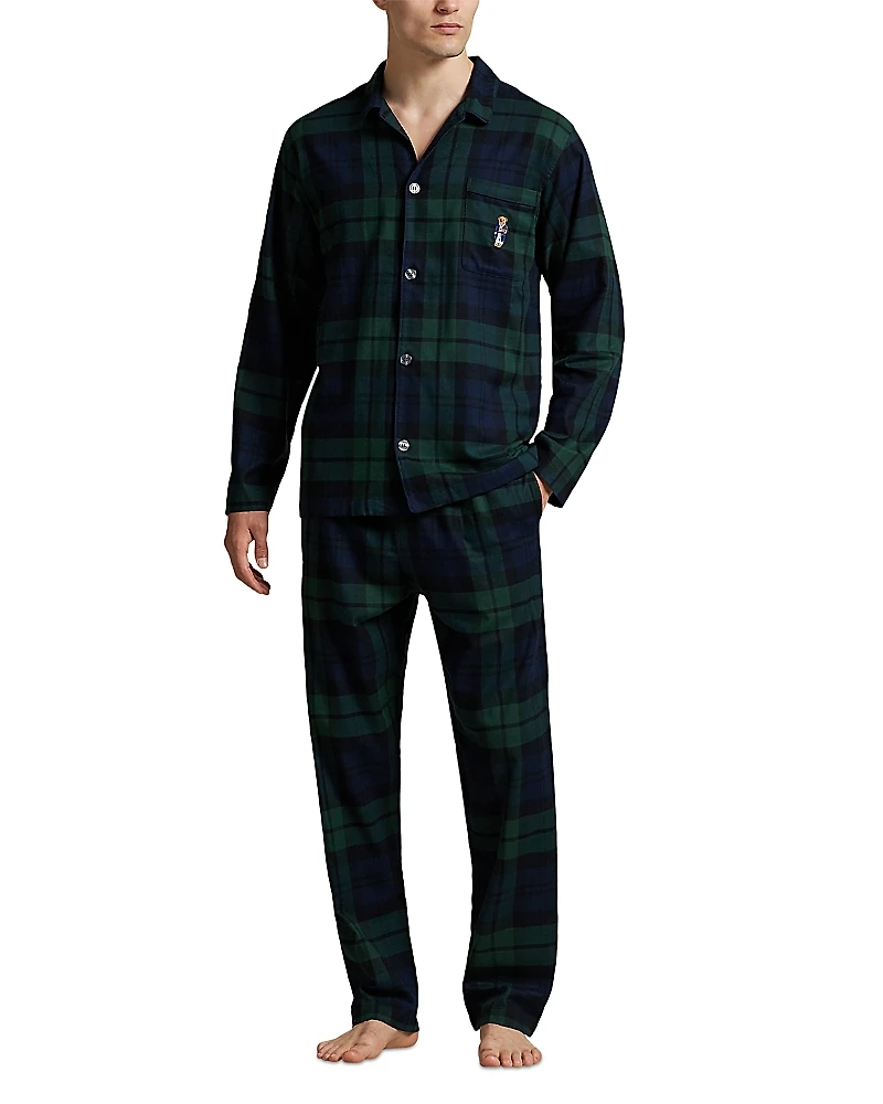 Polo Ralph Lauren Morning Robe Bear Plaid Pajama Set