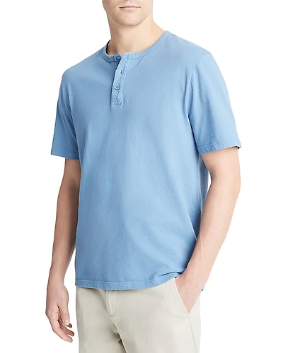 Vince Regular Fit Short Sleeve Henley Tee