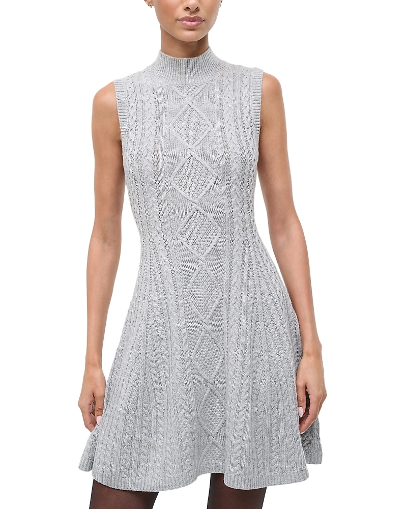 Staud Charade Cable Knit Sweater Dress