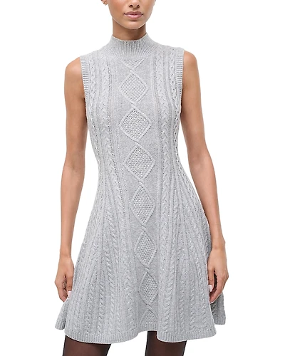 Staud Charade Cable Knit Sweater Dress