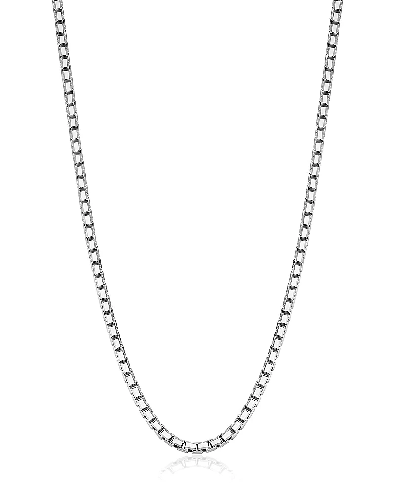 Oradina Sterling Silver Edge Box Chain