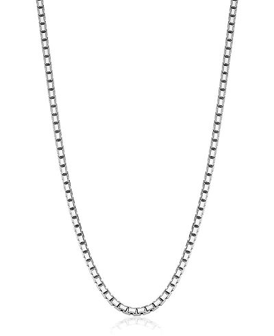 Oradina Sterling Silver Edge Box Chain