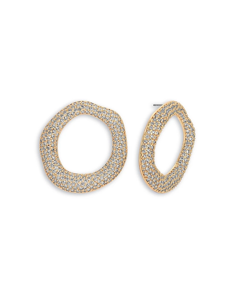 Ettika Pave Open Circle Drop Earrings