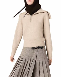 Maje Marva Half Zip Sweater