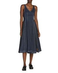 Marni Stretch Denim Midi Balloon Dress