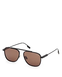 Zegna Geometric Sunglasses, 57mm