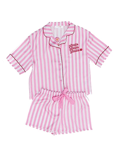 Sunshine Society Girls' Please Silky Short Sleeve Shorts Set - Little Kid, Big Kid