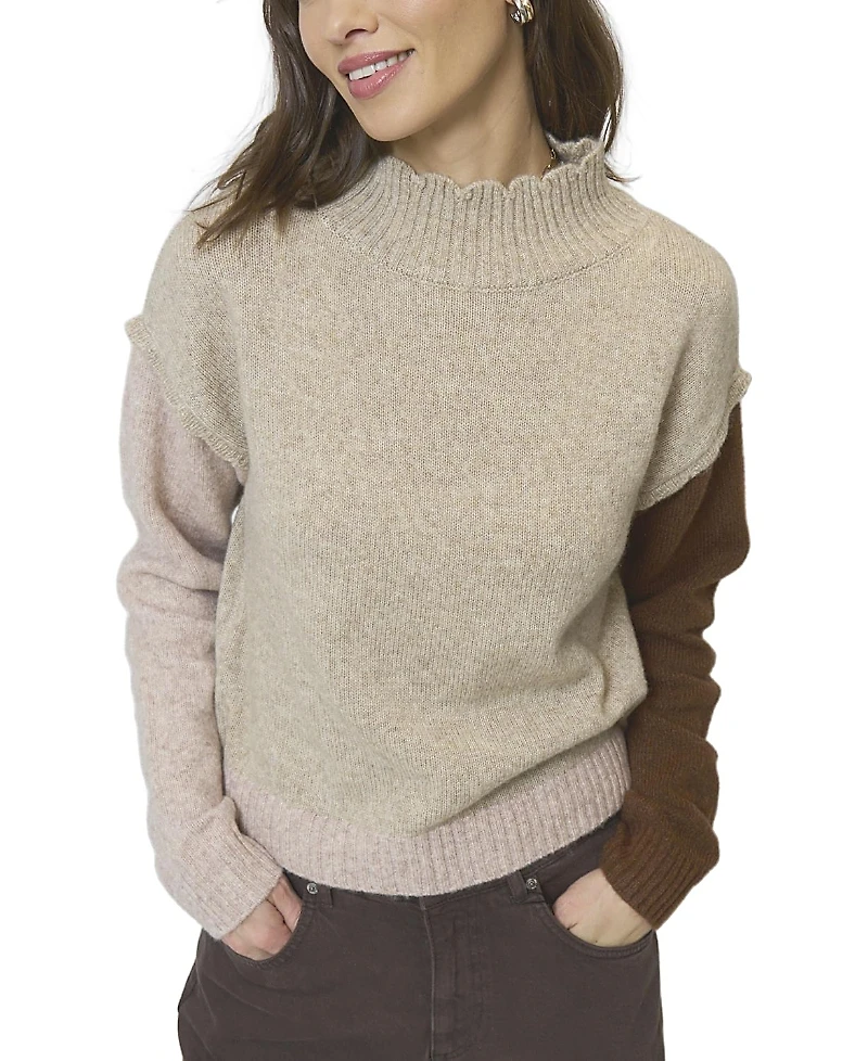 Central Park West Women's Olivia Ruffle Tneck Sweater