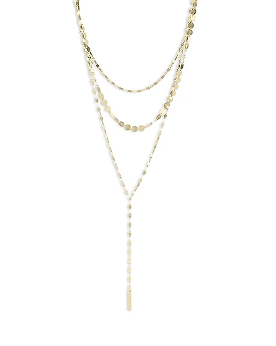 Lana 14K Yellow Gold Triple Strand Disc Remix Lariat Necklace