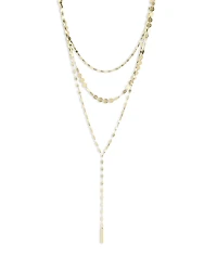 Lana 14K Yellow Gold Triple Strand Disc Remix Lariat Necklace