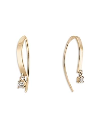 Lana Jewelry 14K Yellow Gold Diamond Squared Threader Earrings