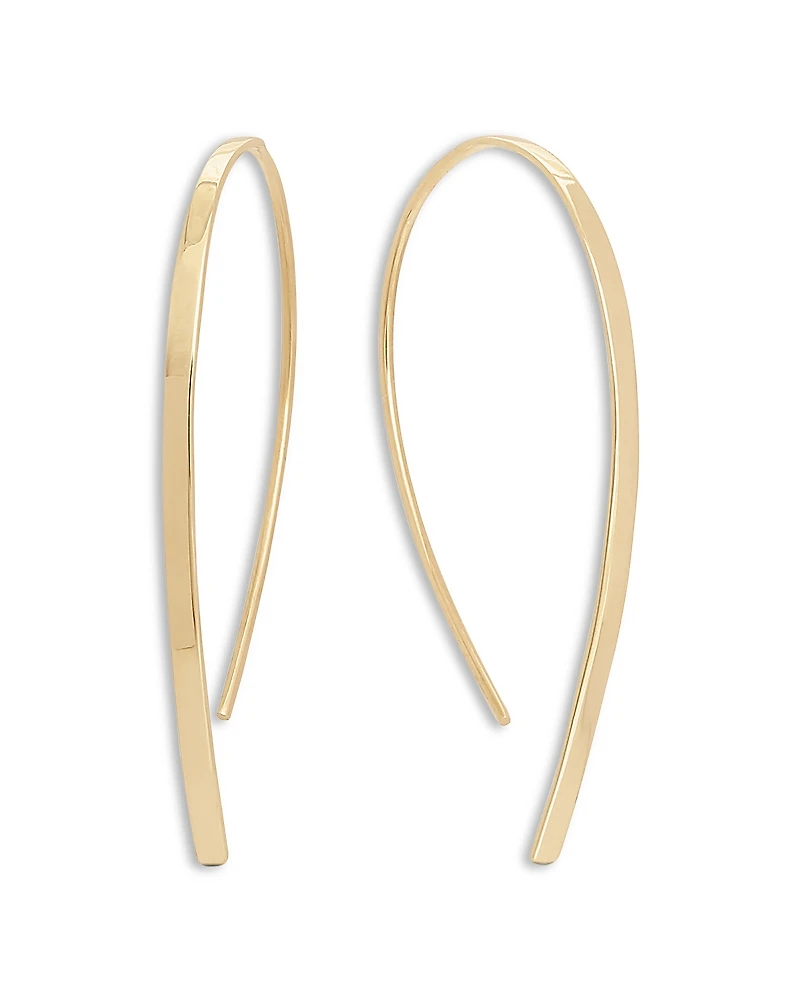 Lana Jewelry 14K Yellow Gold Polished Flat Threader Earrings