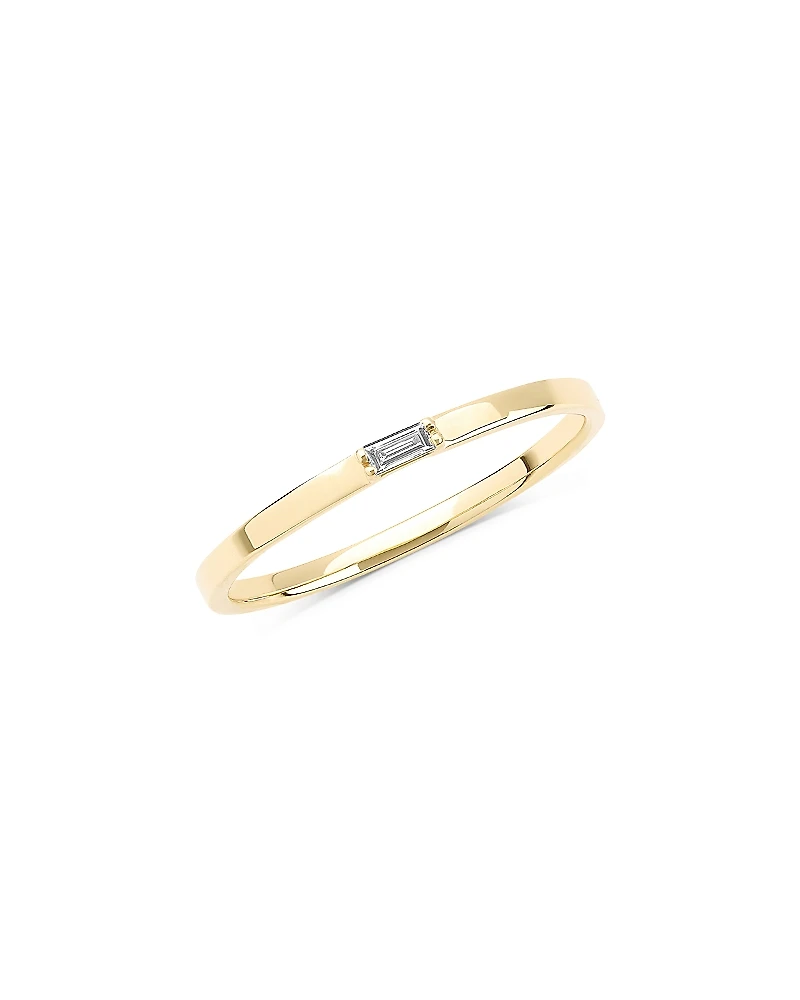 Lana Jewelry 14K Yellow Gold Diamond Baguette Solitaire Ring