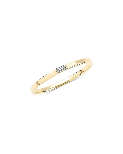 Lana Jewelry 14K Yellow Gold Diamond Baguette Solitaire Ring