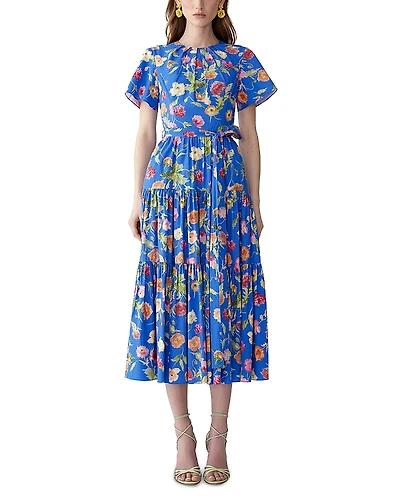 Carolina Herrera Printed Tiered Midi Dress