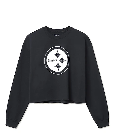 Junk Food Clothing Women's Nfl Pittsburgh Steelers Bling Flea Market Crop Fleece