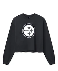 Junk Food Clothing Women's Nfl Pittsburgh Steelers Bling Flea Market Crop Fleece