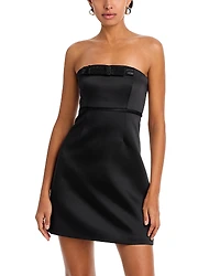 Milly Robin Duchess Satin Bow Mini Dress