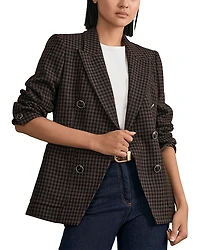Reiss Petites Ayla Double Breasted Check Jacket