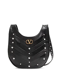 Valentino Garavani Hoboho Studded Chevron VLogo Hobo Shoulder Bag