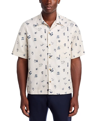 Paul Smith Printed Short Sleeved Casual Fit Button Down Shirt
