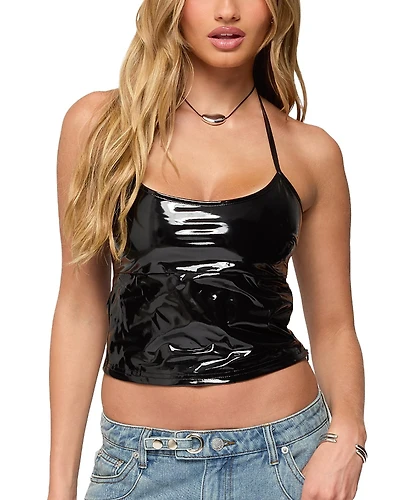 Edikted Vikki Vinyl Halter Top